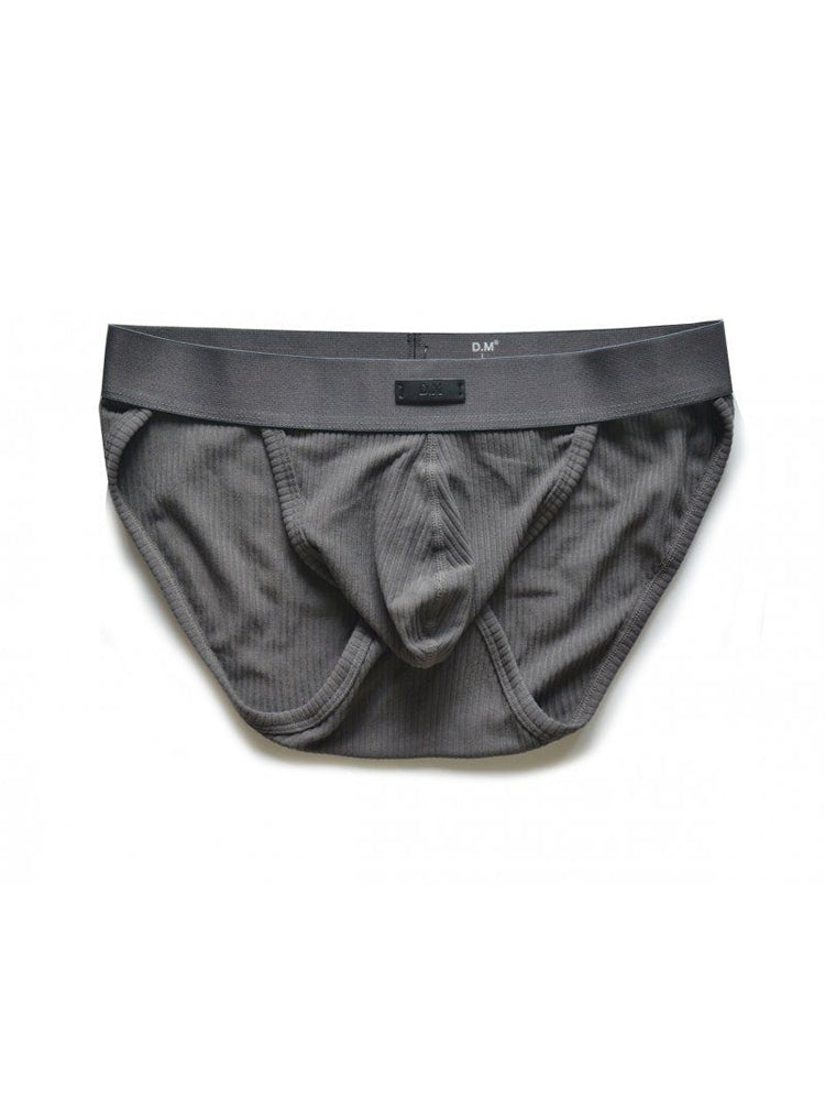 2 Pack Men's Low-rise High-cut Solid Briefs