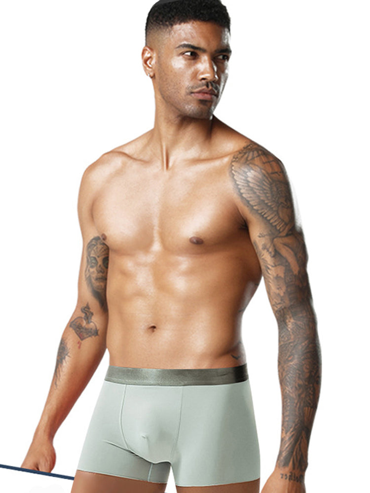 3 Pack Men's Solid Color Lightweight Comfortable Breathable Seamless Trunks