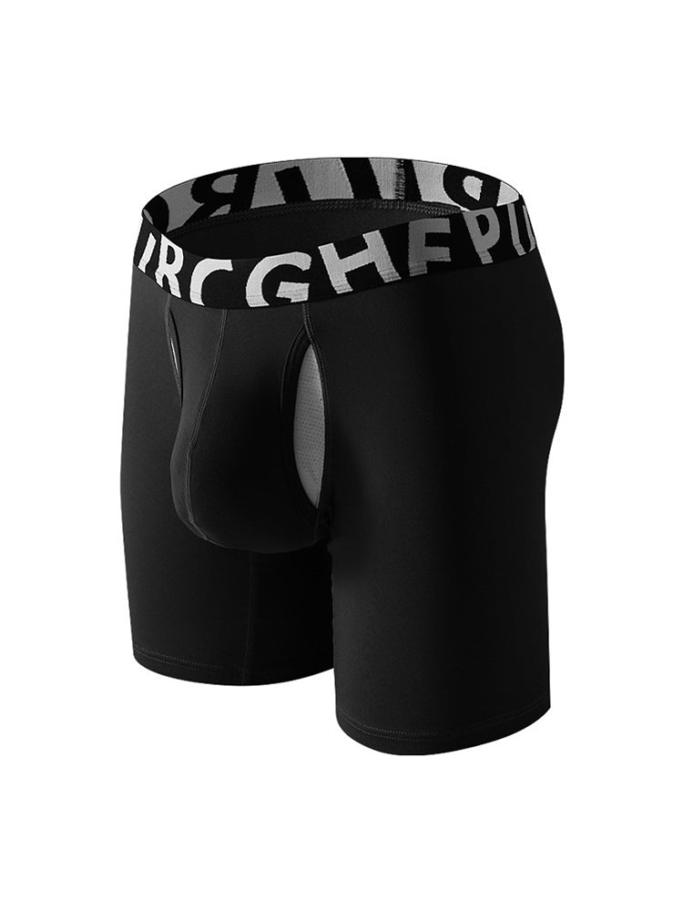 2 Pack Men's Long-Leg Anti-Chafing Performance Boxer Briefs