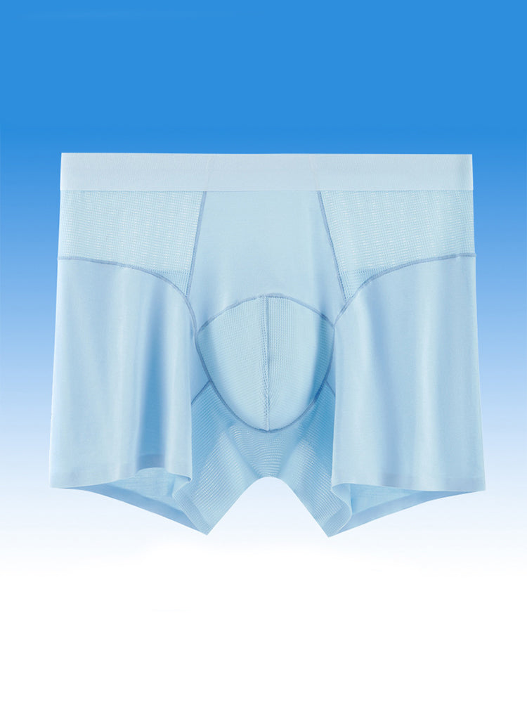 2 Pack Men's  Modal Seamless Antibacterial Anti-Chafing Leg Boxers Briefs & Midway Briefs