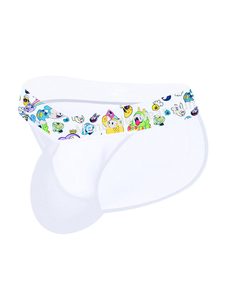 2 Pack Men's High-Cut Cartoon Waistband Breathable Semi-Transparent Bikini