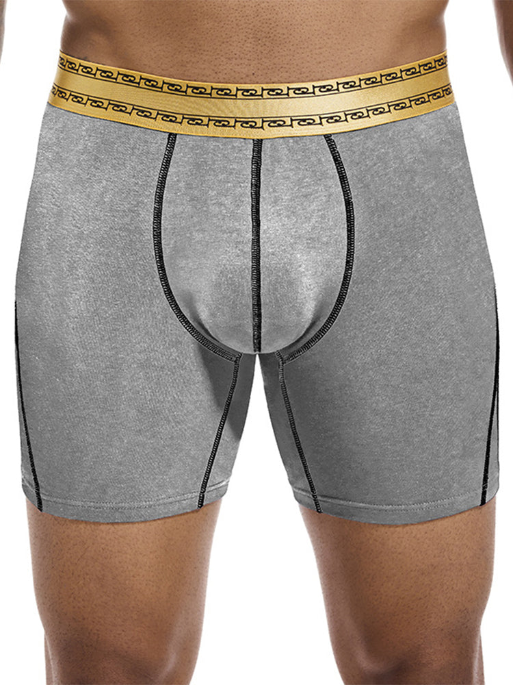 2 Pack Men's Pure Cotton Anti-Chafing Breathable Sports Boxer Briefs