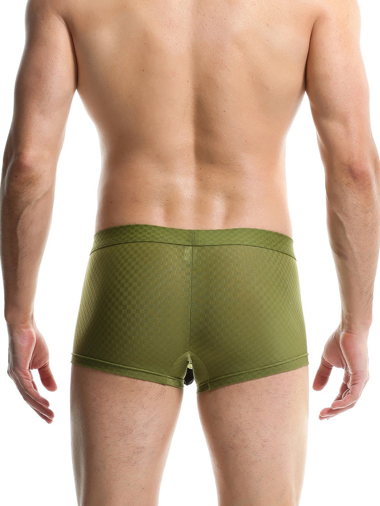 2 Pack Men's U-Pouch Ice Silk Sexy Trunks