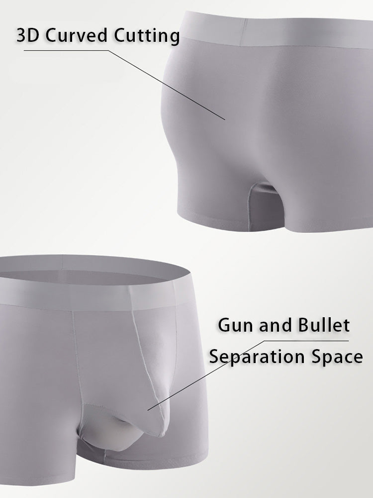 3 Pack Men's Separation Design Seamless Antibacterial Breathable Trunks