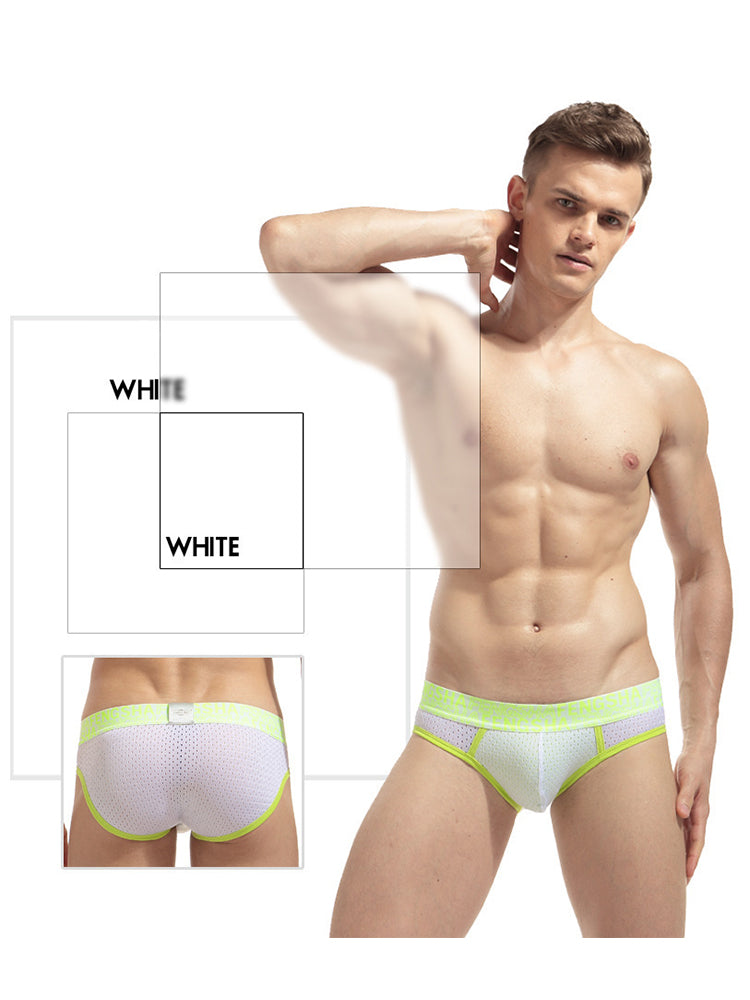 2-pack Men's Breathable Mesh Briefs with U-shaped Convex Pockets