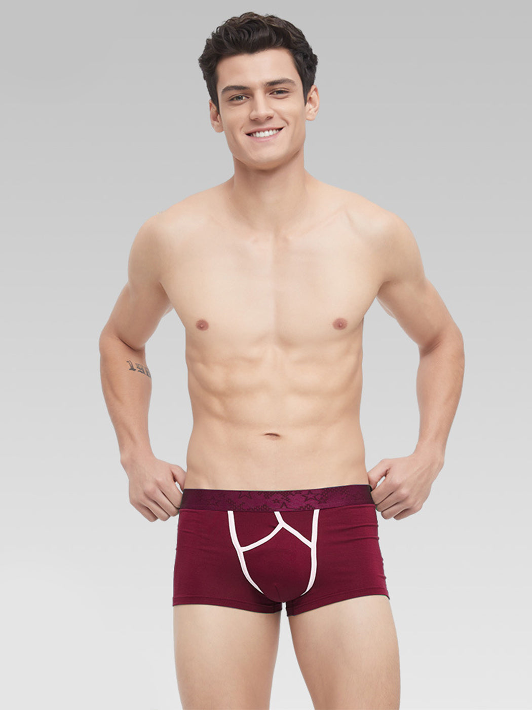 3 Pack Men's U Pouch Contour Patchline Trunks