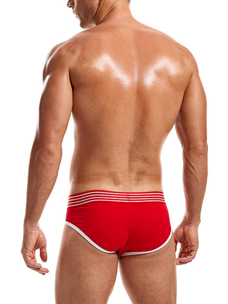 Men's Spliced Color Pouch Briefs