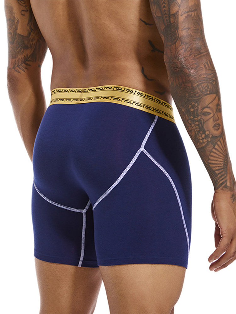 2 Pack Men's Pure Cotton Anti-Chafing Breathable Sports Boxer Briefs