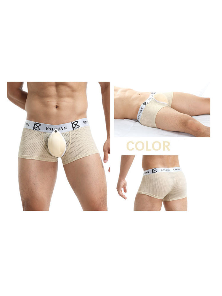 2-pack Men's Sexy Detachable Curled Cup Snap Hip Boxer Briefs