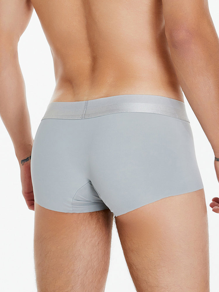 3 Pack Men's  Ice Silk Solid Color Breathable Antibacterial Trunks