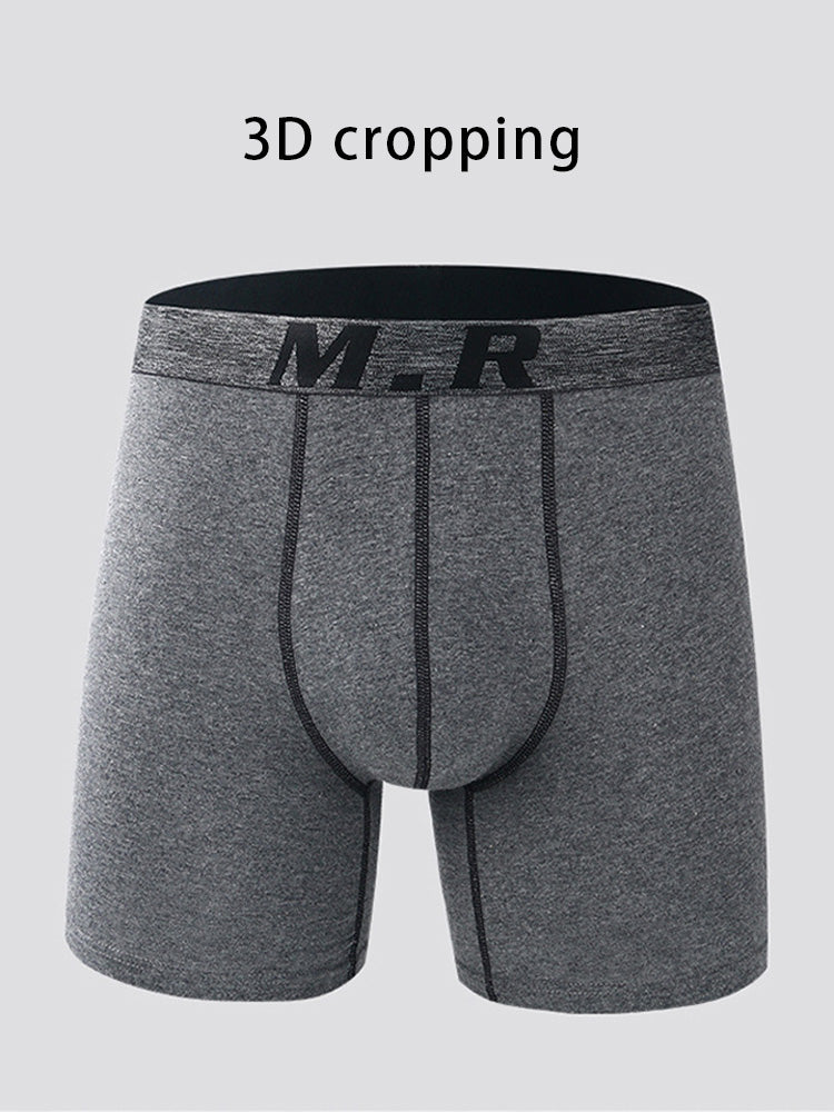4 Pack Men's Comfortable Cotton Anti-Chafing High Elasticity Sports Boxer Briefs