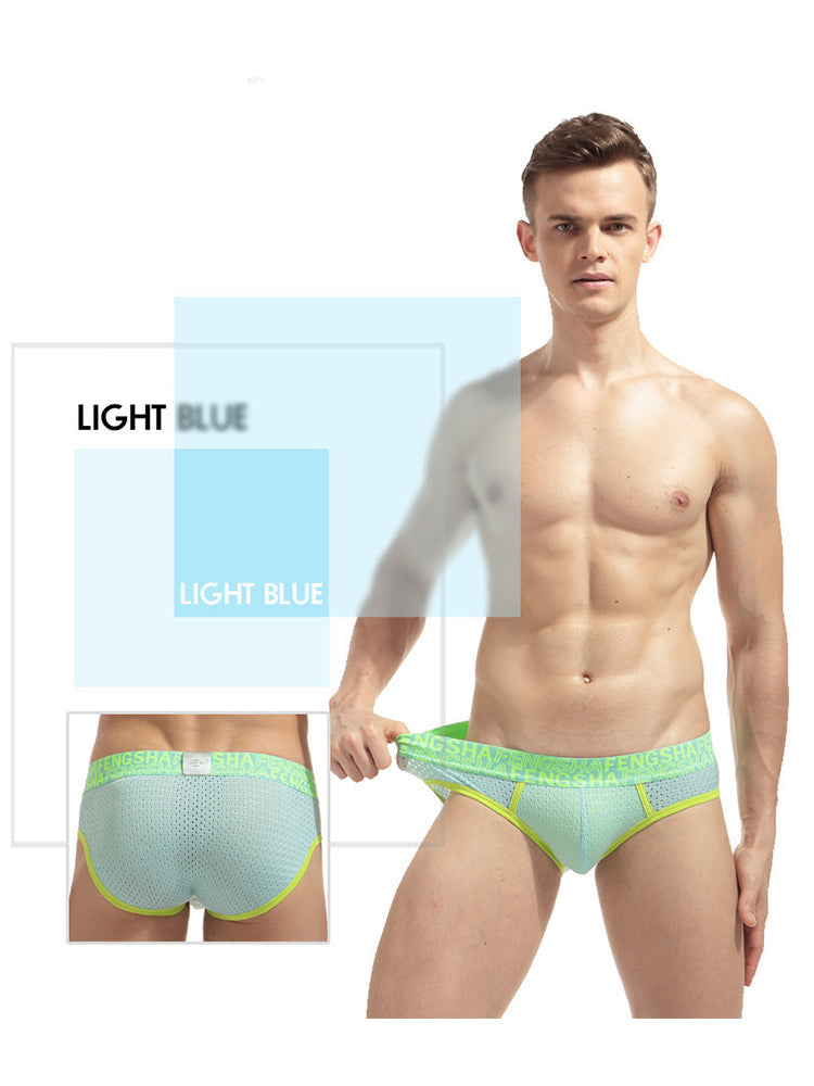 2-pack Men's Breathable Mesh Briefs with U-shaped Convex Pockets