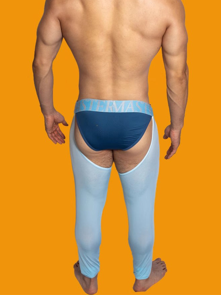 Men's Low-Waist Sexy Hollow Silk-Smooth Semi-Transparent Thermal Pants