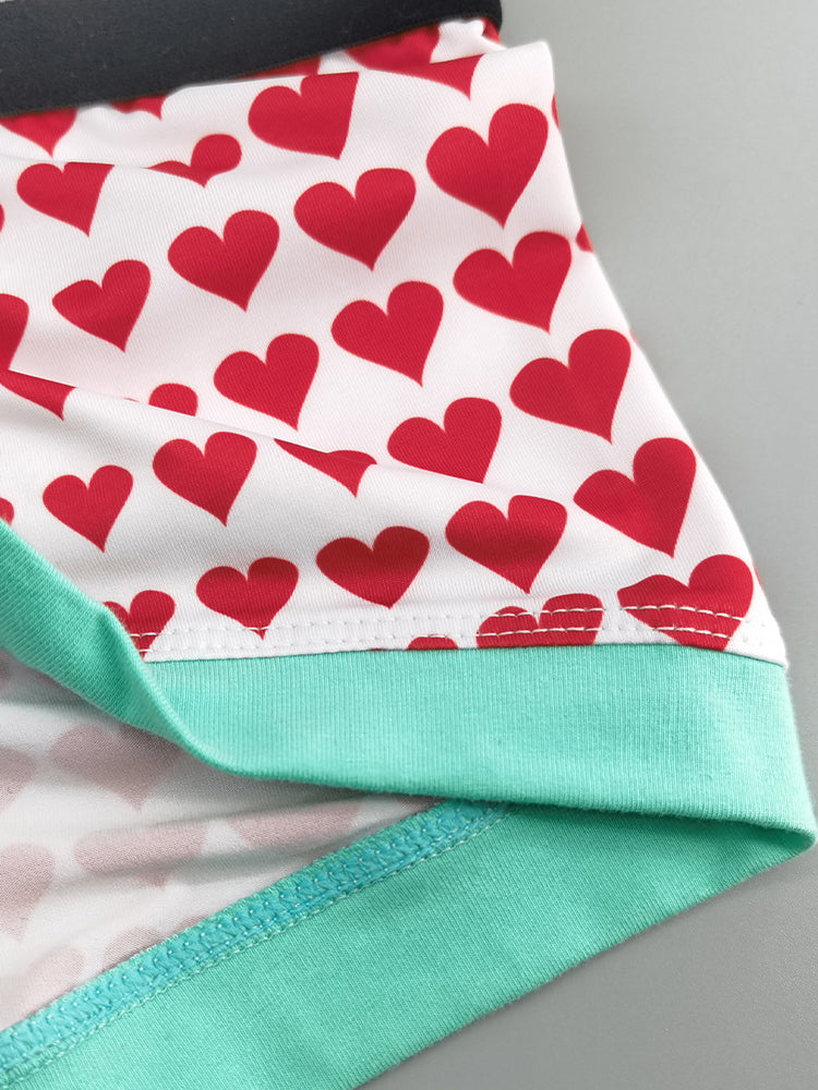 2 Pack Men's Low Rise Sexy Heart U-Shaped Pouch Boxer Briefs