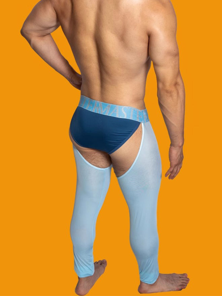 Men's Low-Waist Sexy Hollow Silk-Smooth Semi-Transparent Thermal Pants