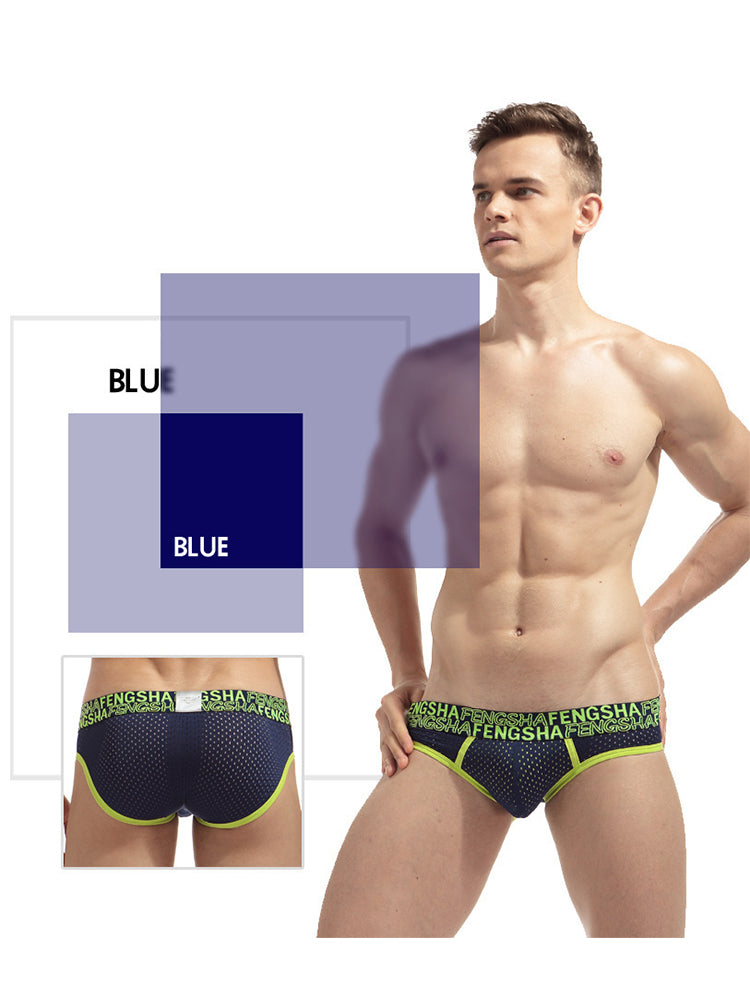 2-pack Men's Breathable Mesh Briefs with U-shaped Convex Pockets