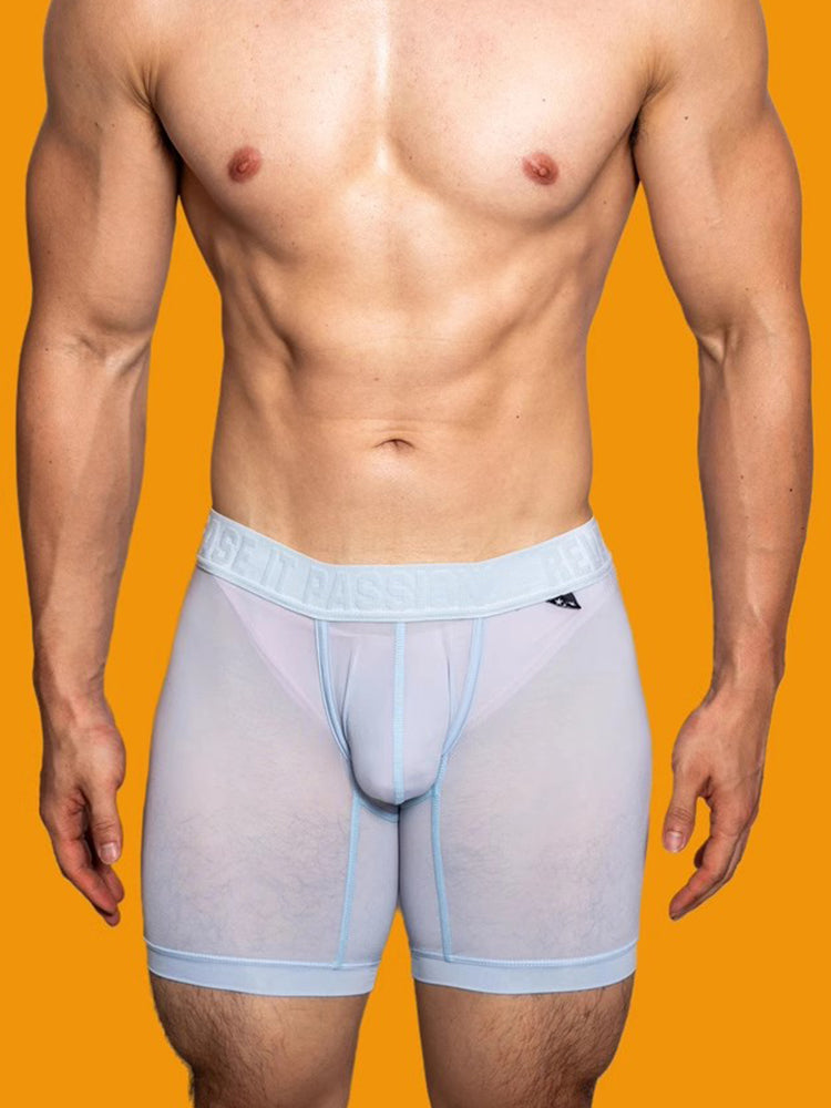 2 Pack Men's Trendy Breathable Ice Silk Boxer Briefs