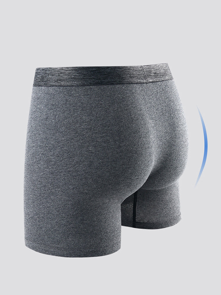 4 Pack Men's Comfortable Cotton Anti-Chafing High Elasticity Sports Boxer Briefs