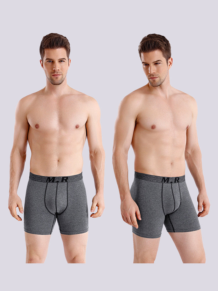 4 Pack Men's Comfortable Cotton Anti-Chafing High Elasticity Sports Boxer Briefs