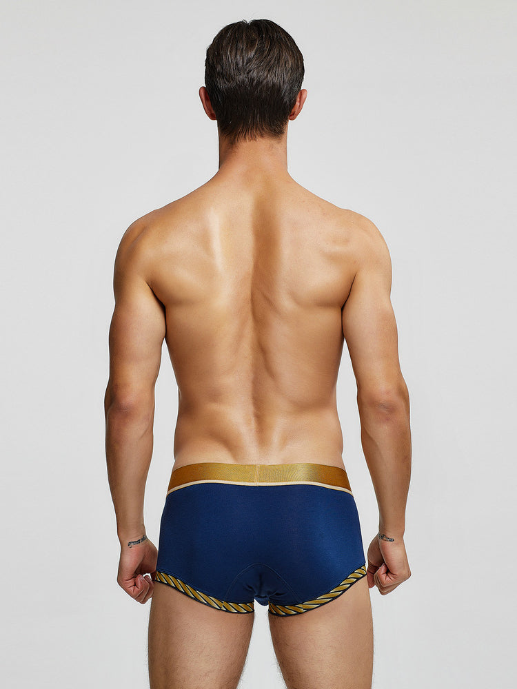 2 Pack Men's U-Pouch Solid Cotton Trunks