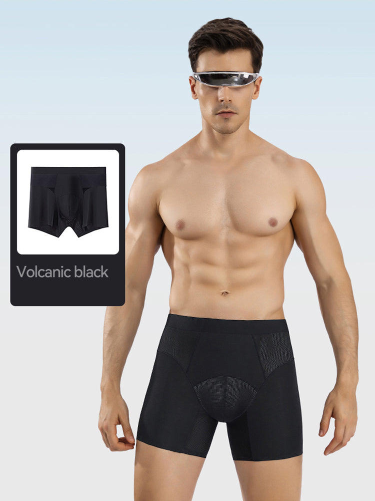 2 Pack Men's  Modal Seamless Antibacterial Anti-Chafing Leg Boxers Briefs & Midway Briefs