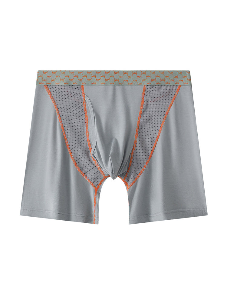 2 Pack Men's Nylon Breathable Sports Anti-Chafing Casual Business Boxer Briefs