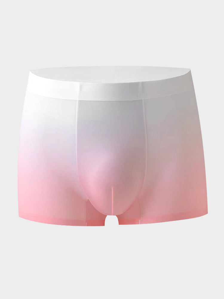 3 Pack Men's Ice Silk Gradient Quick-Dry Ultra-Thin Breathable Antibacterial Trunks