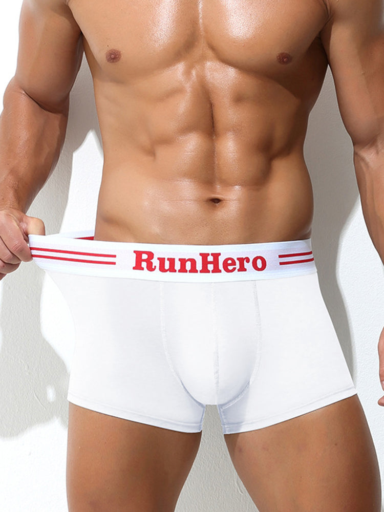 3 Pack Men's Solid Color Sports Breathable Cotton Large Pouch Boxer Briefs