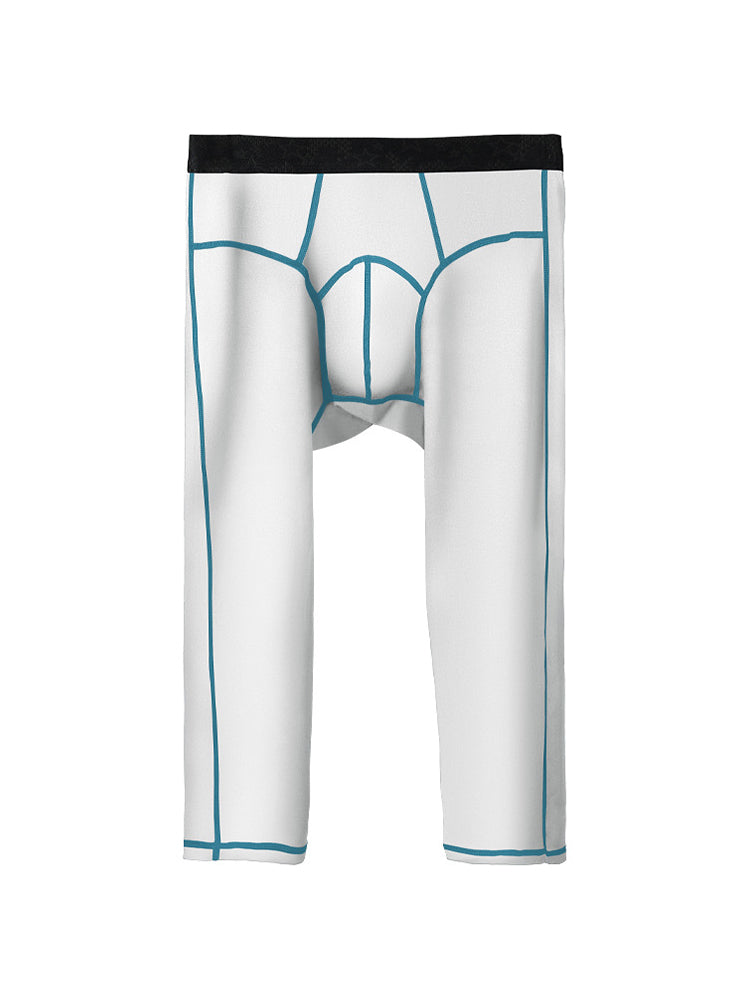 2-pack Men's Large Size High Elastic U-shaped Convex Pocket Warm Cropped Trousers