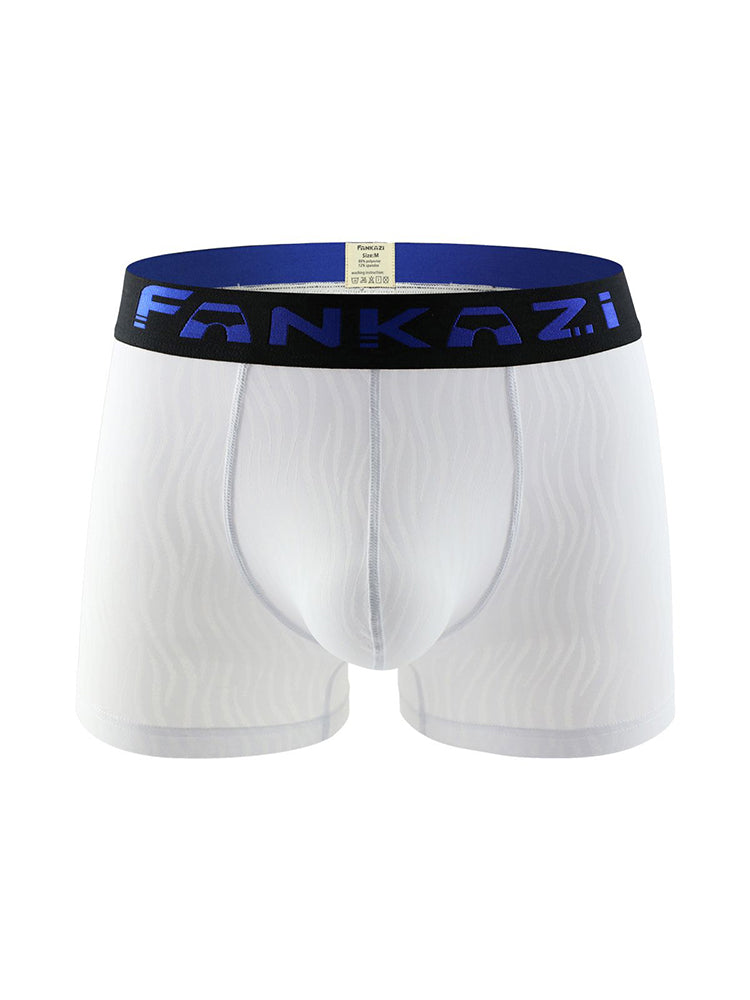 3 Pack Men's Striped U-Pouch Low-Rise Breathable Slim-Fit Trunks