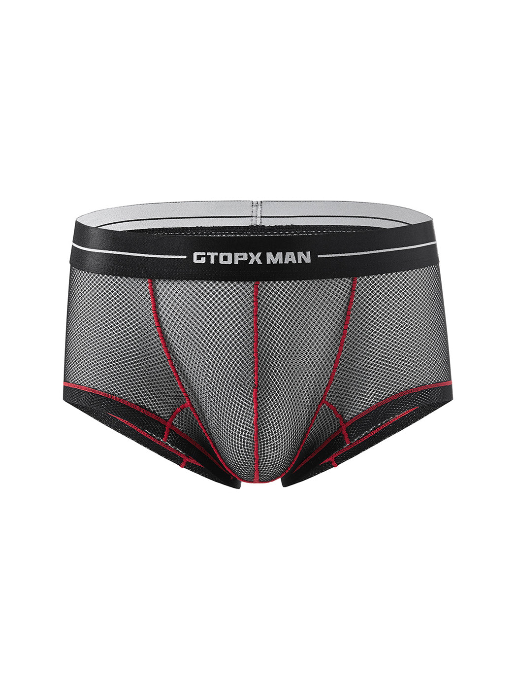 2 Pack Men's Sexy Low-rise Transparent Mesh Trunks