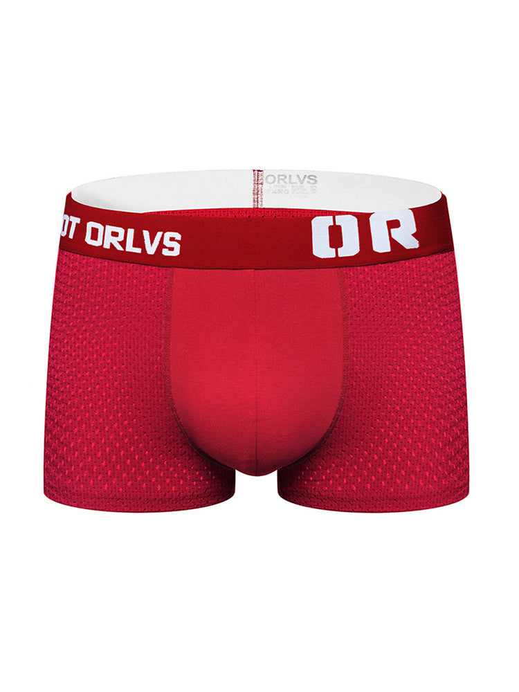 2 Pack Men's Sexy Transparent Seamless Mesh Solid Color Breathable Trunks & Bikini