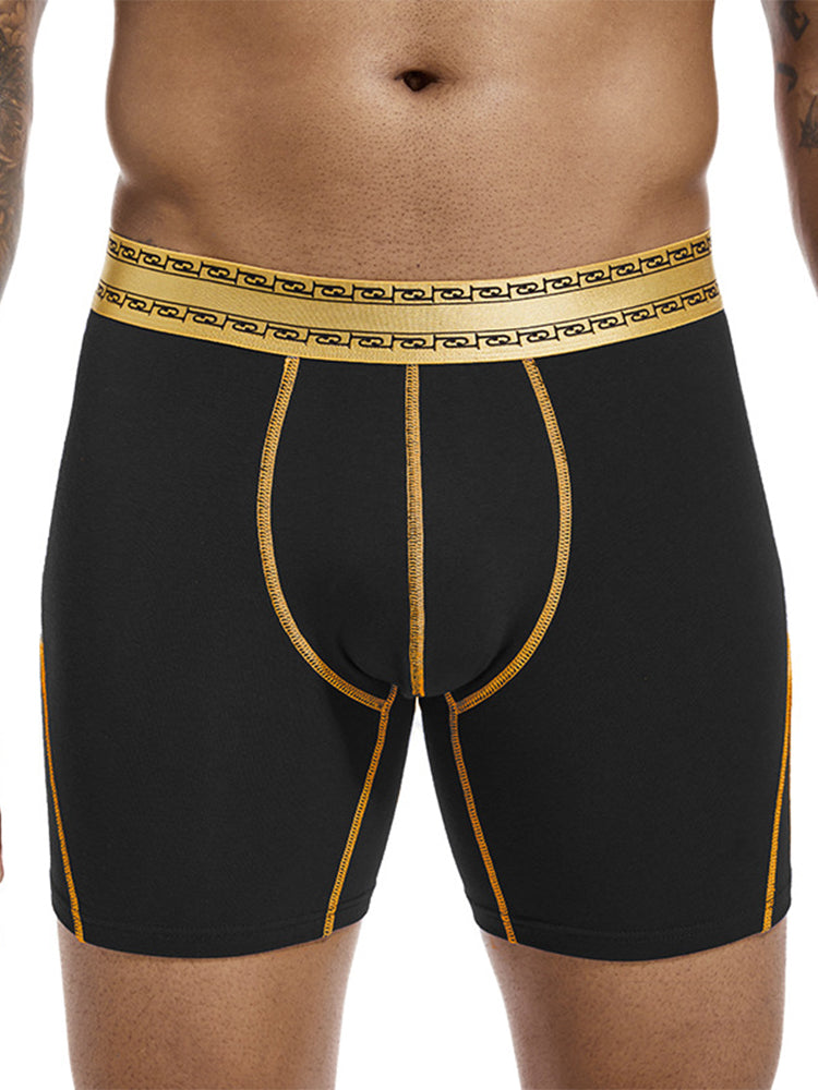 2 Pack Men's Pure Cotton Anti-Chafing Breathable Sports Boxer Briefs