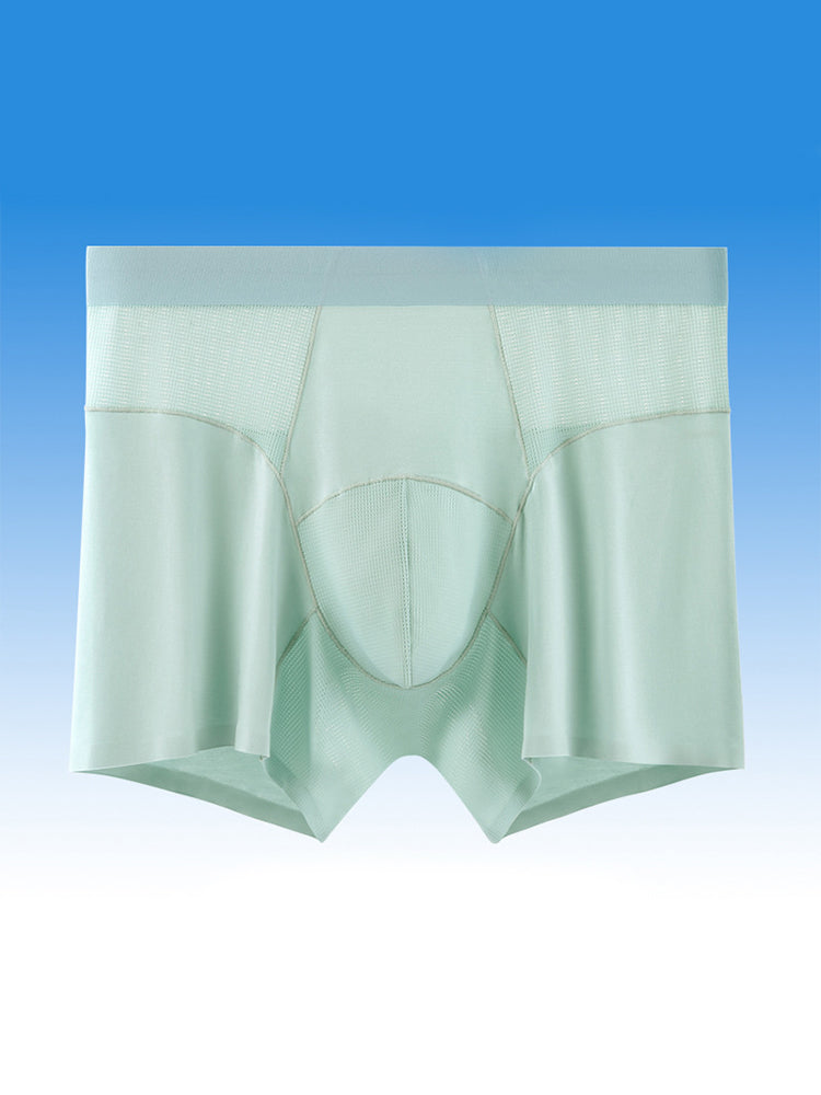 2 Pack Men's  Modal Seamless Antibacterial Anti-Chafing Leg Boxers Briefs & Midway Briefs