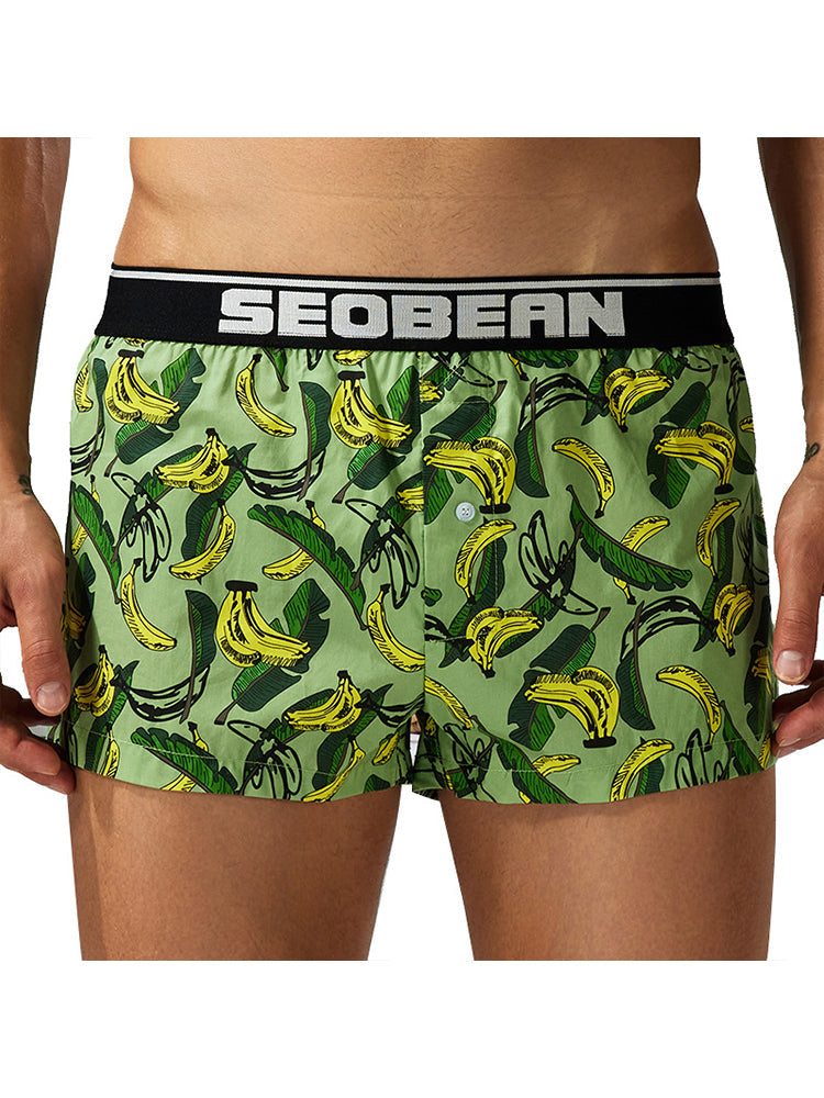 Men's Loose-Fit Printed Cotton Boxers
