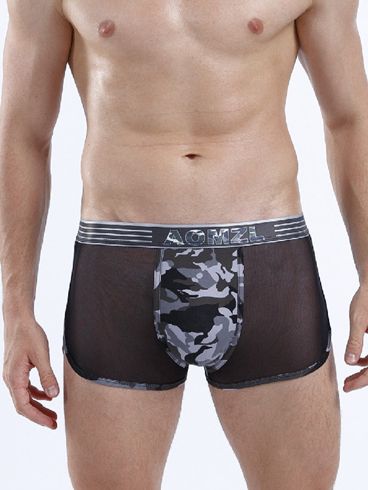 4-pack Men's Cotton Seamless Mesh Breathable Boxer Briefs