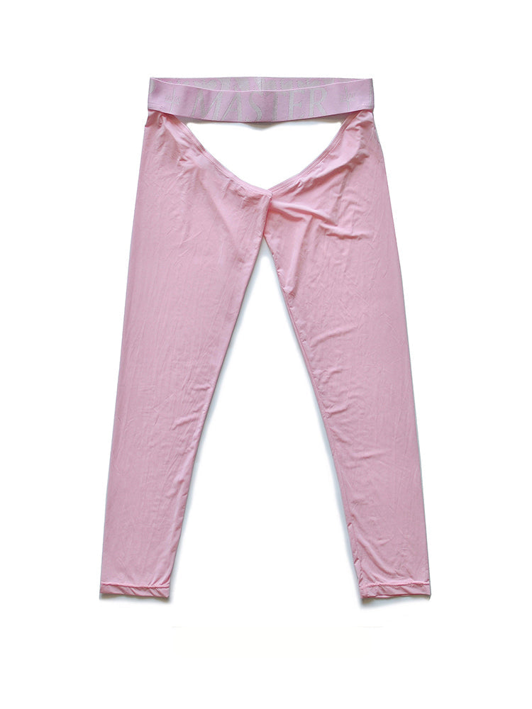 Men's Low-Waist Sexy Hollow Silk-Smooth Semi-Transparent Thermal Pants