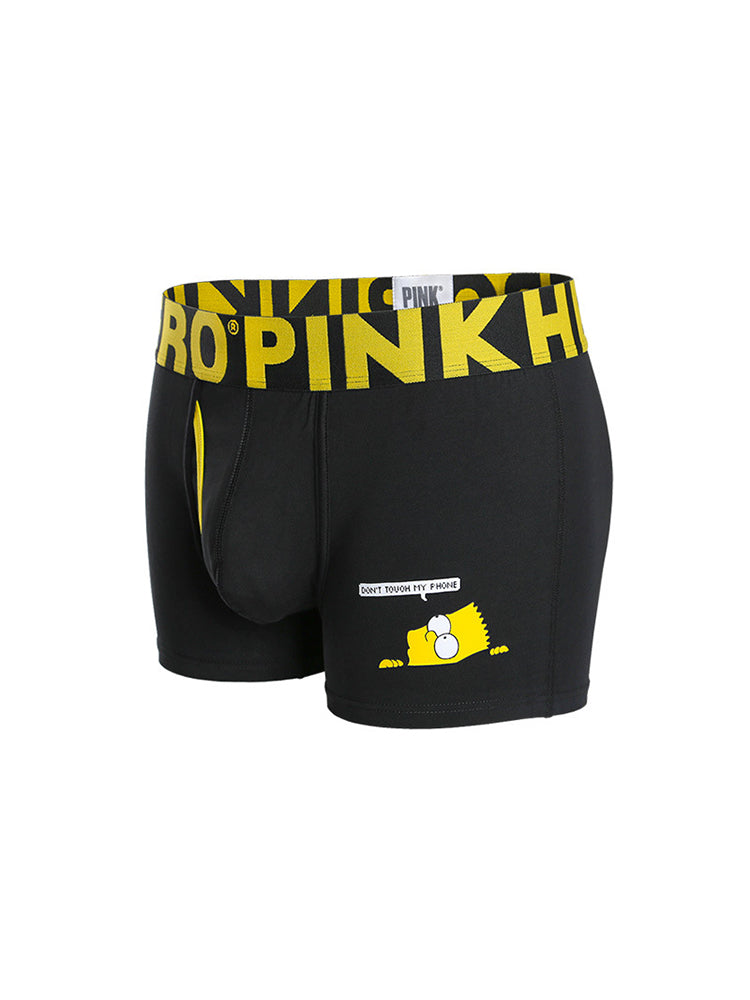 Cartoon Print Soft Cotton Trunks with Fly