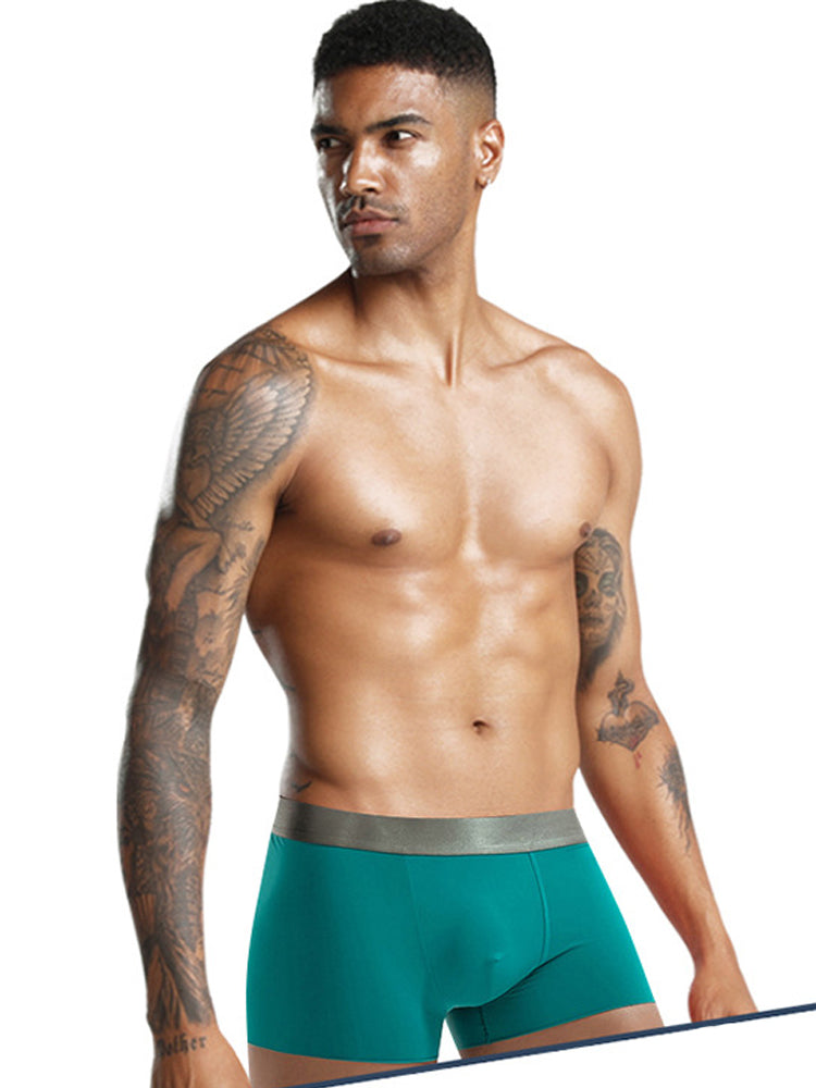 3 Pack Men's Solid Color Lightweight Comfortable Breathable Seamless Trunks