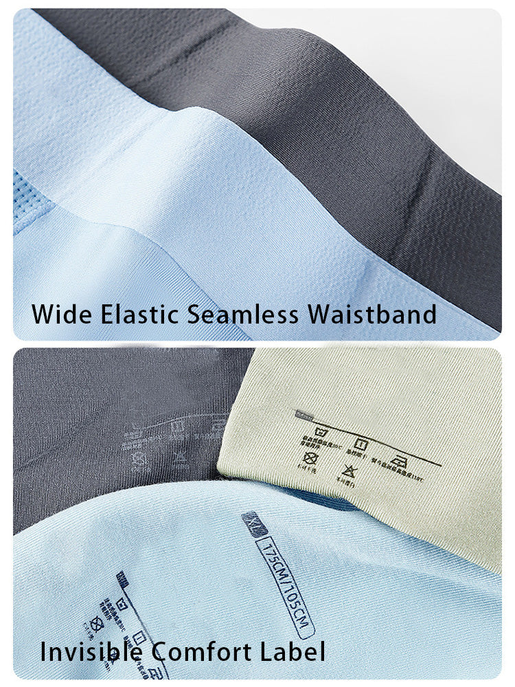 2 Pack Men's  Modal Seamless Antibacterial Anti-Chafing Leg Boxers Briefs & Midway Briefs