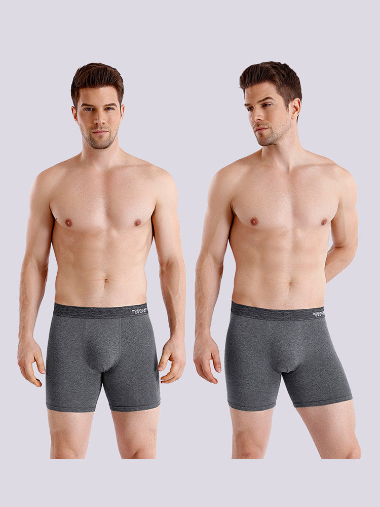 4 Pack Men's Comfortable Cotton Anti-Chafing High Elasticity Sports Boxer Briefs