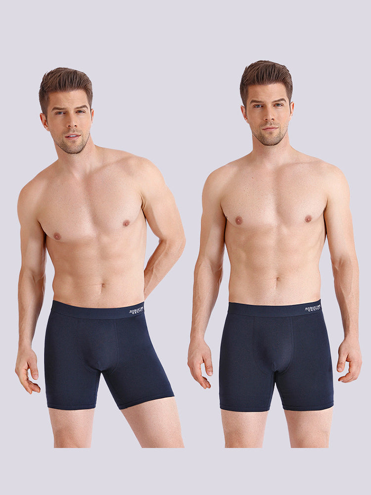 4 Pack Men's Comfortable Cotton Anti-Chafing High Elasticity Sports Boxer Briefs