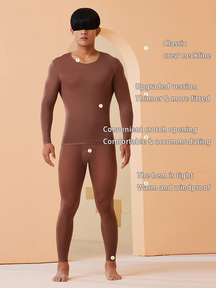 Men's Skin-Friendly Ultra-Thin High-Elastic Anti-Static Thermal Base Layer Tops & Bottoms