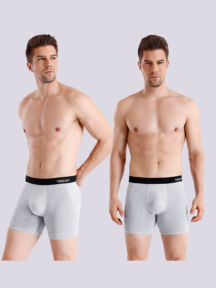 4 Pack Men's Comfortable Cotton Anti-Chafing High Elasticity Sports Boxer Briefs