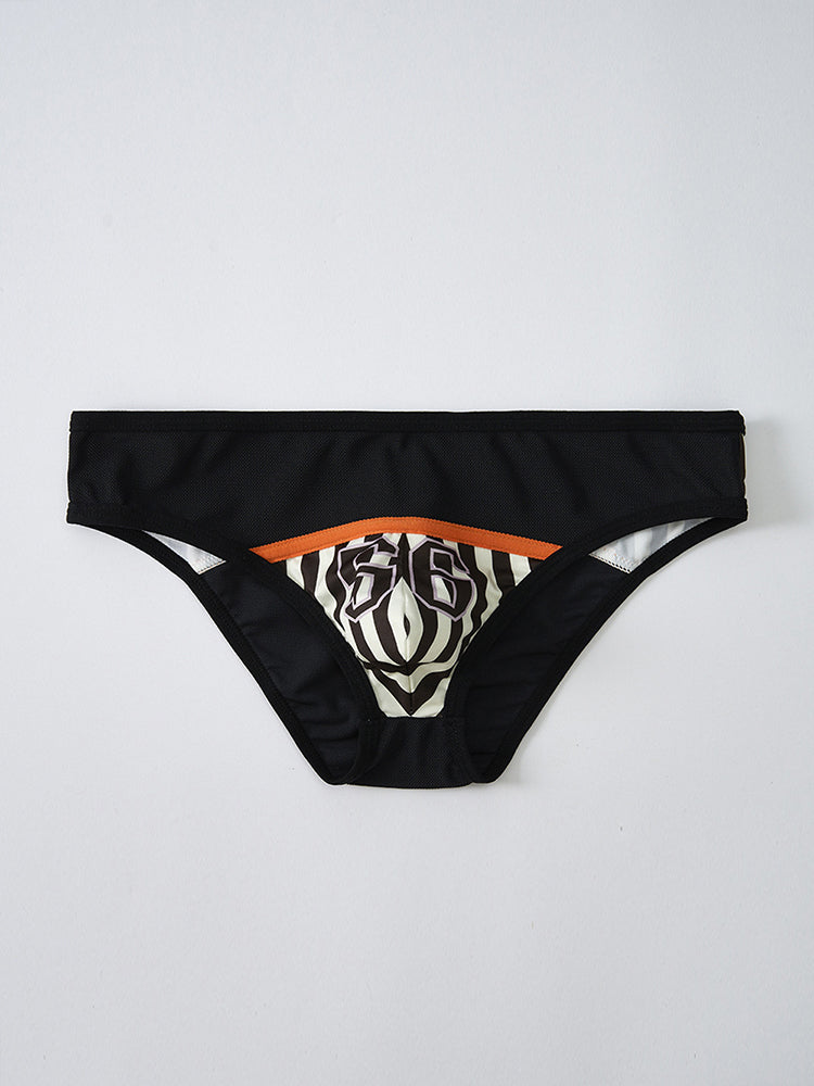 Men's Spliced Striped Mesh Pouch Briefs