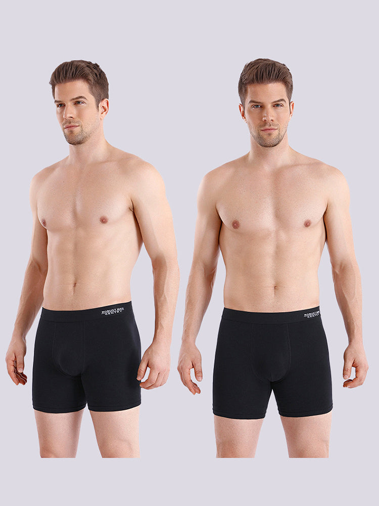 4 Pack Men's Comfortable Cotton Anti-Chafing High Elasticity Sports Boxer Briefs
