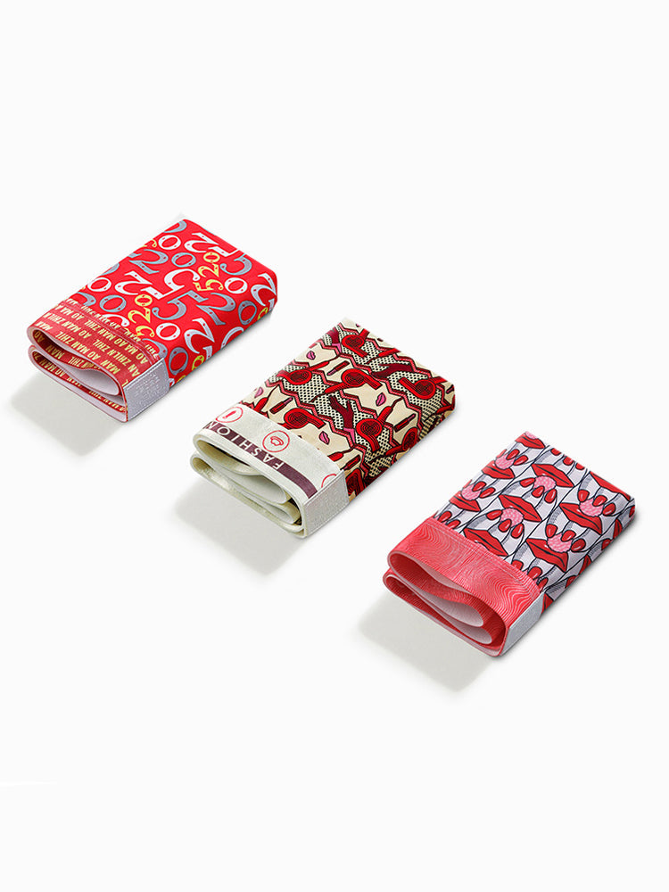 Men's Ice Silk Sexy Breathable Printed Boxers Briefs