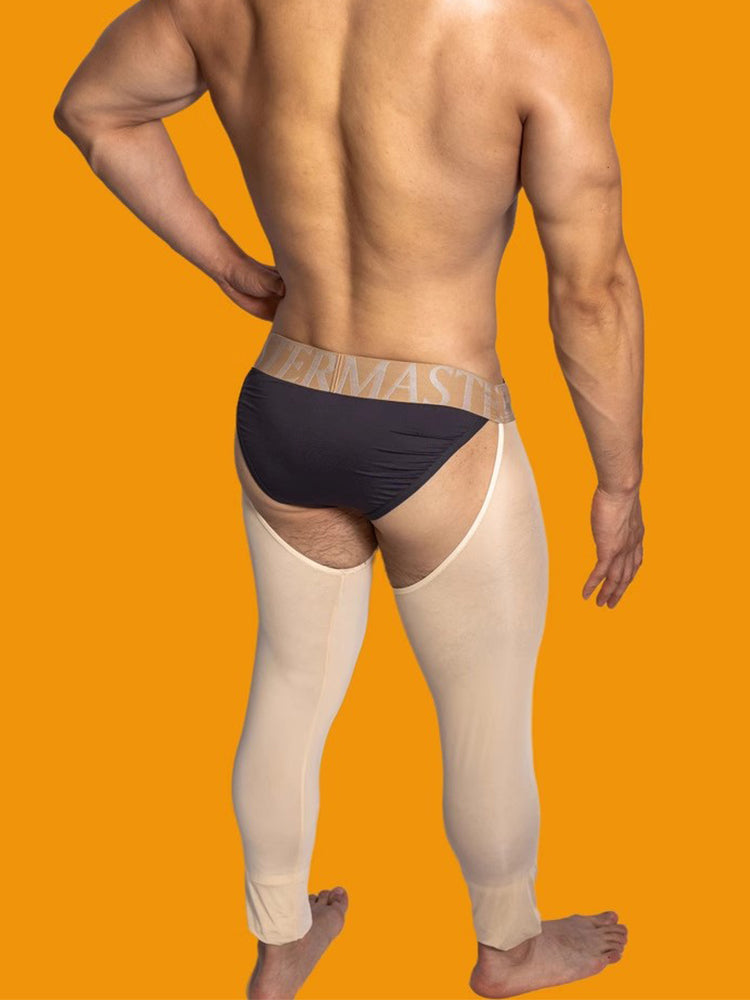 Men's Low-Waist Sexy Hollow Silk-Smooth Semi-Transparent Thermal Pants