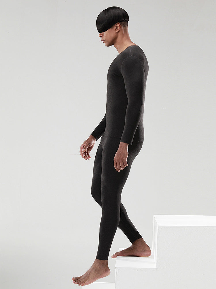 Men's Soft Seamless Thermal Sets With Fly