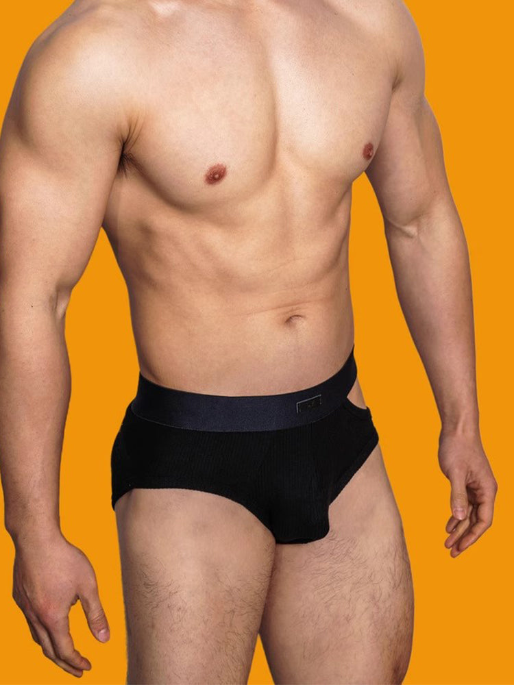 2 Pack Men's Low-Rise Sexy Side-Opening Briefs